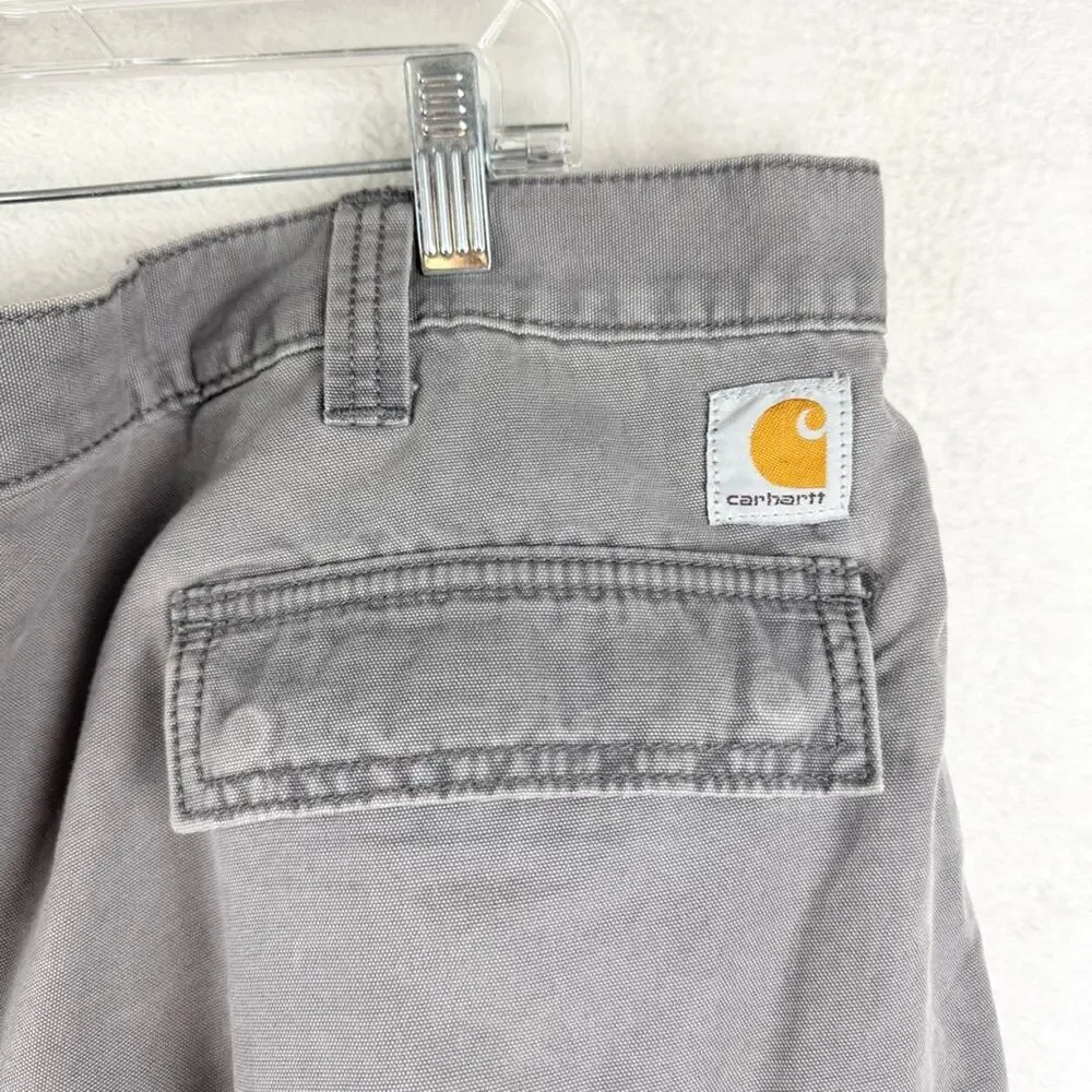 Carhartt Men's Rugged Flex Relaxed Fit Canvas Cargo‎ Work Short Grey Size 42